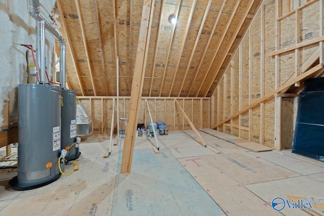 attic with water heater