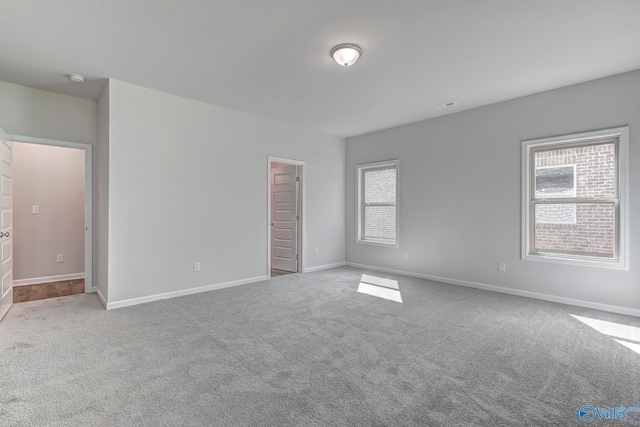 view of carpeted spare room