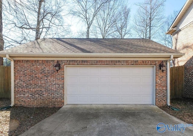 view of garage