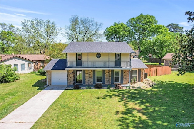 11021 Jean Rd SE, Huntsville, AL 35803 - traditional-style house featuring concrete driveway, covered porch, fence, a front yard, and a garage