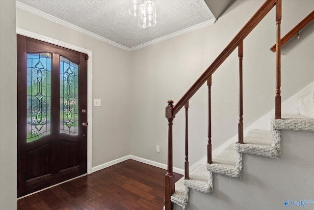 11021 Jean Rd SE, Huntsville, AL 35803 - foyer featuring stairway, a textured ceiling, and wood finished floors
