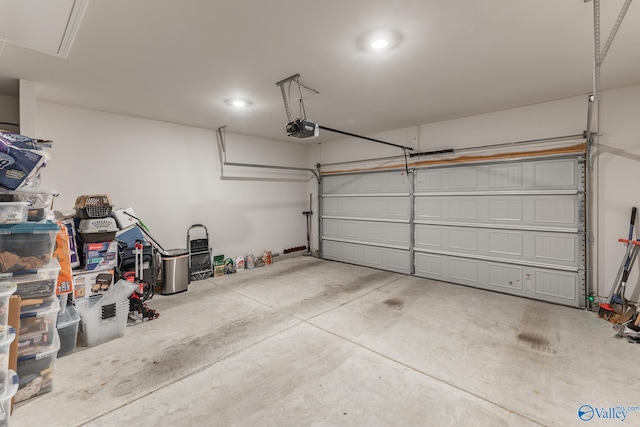 garage featuring a garage door opener