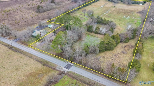 aerial view with a rural view