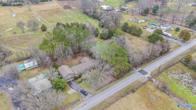 aerial view featuring a rural view