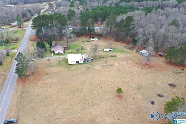 drone / aerial view featuring a rural view