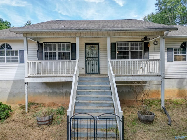 view of front of property with a porch