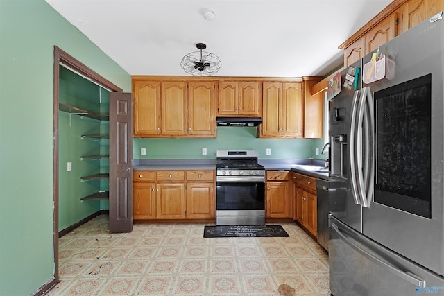 kitchen featuring stainless steel appliances and sink