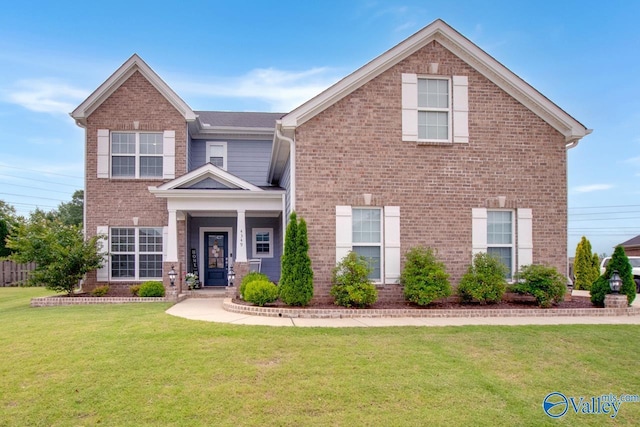 4349 Willow Bend Ln SE, Owens Cross Roads, AL 35763 - view of front of home featuring a front yard and brick siding