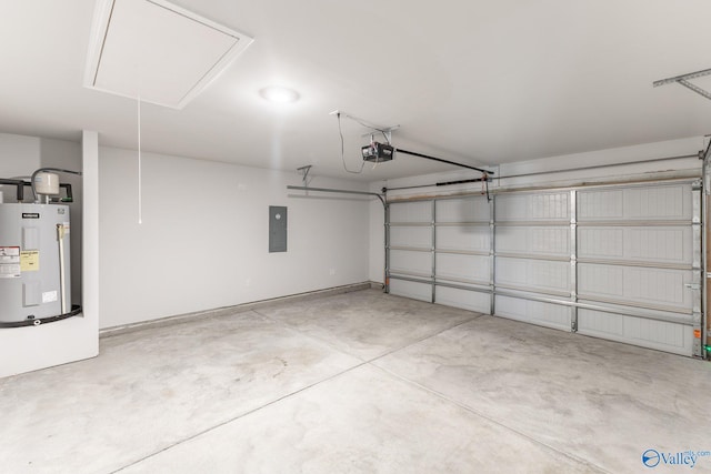 196 Murphy Ln, Madison, AL 35756 - garage with electric water heater, a garage door opener, and electric panel