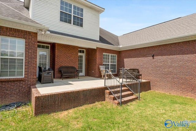 deck with a yard and a patio area