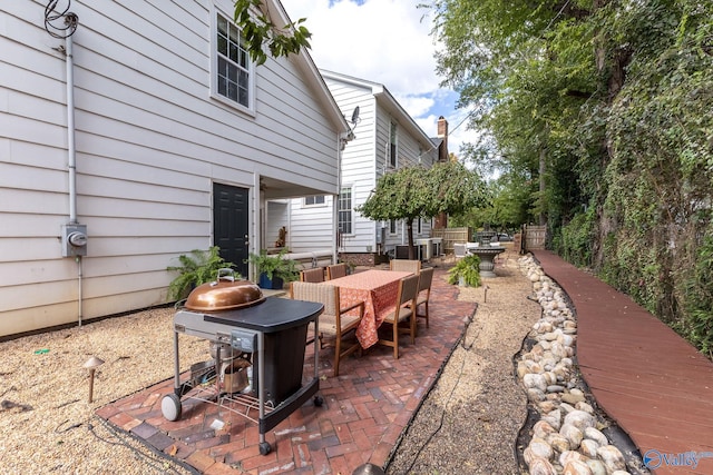 view of patio / terrace with a grill