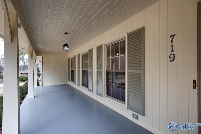 view of patio with a porch