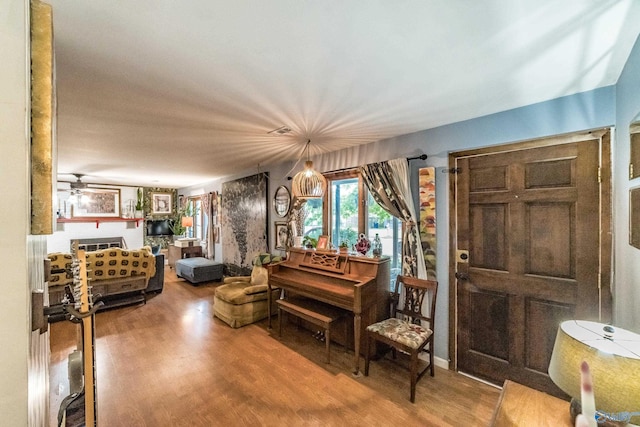 2122 Fernbrook Dr NE, Huntsville, AL 35811 - foyer entrance with wood finished floors and a ceiling fan