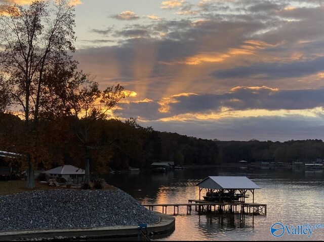 water view with a boat dock