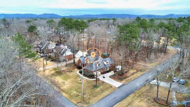 aerial view featuring a mountain view