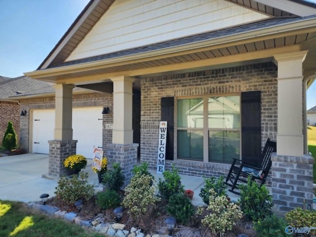 exterior space featuring a garage