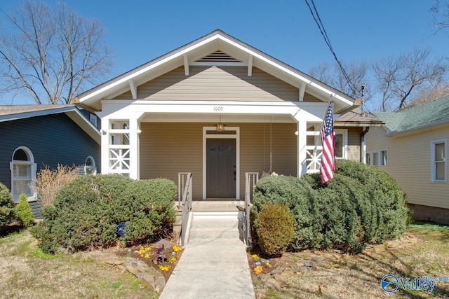 bungalow-style house with covered porch