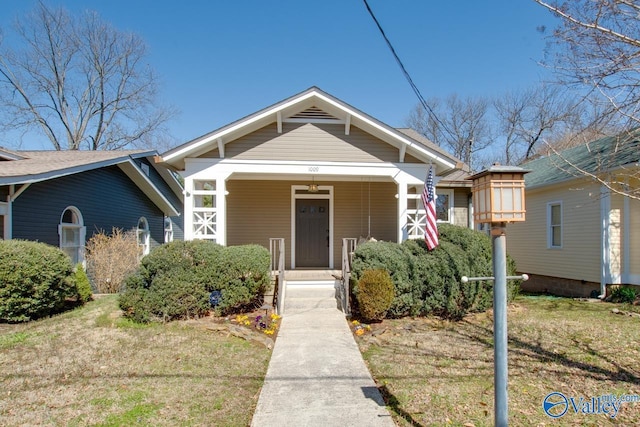 bungalow-style house with covered porch