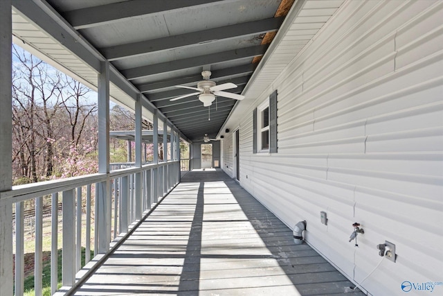839 Bow Range Rd, Guntersville, AL 35976 - wooden terrace with ceiling fan