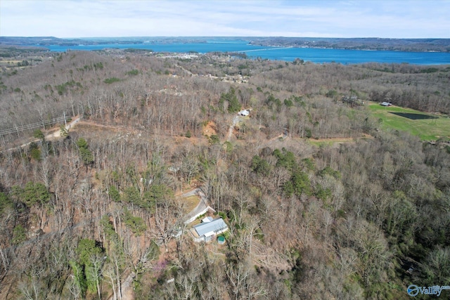 839 Bow Range Rd, Guntersville, AL 35976 - birds eye view of property with a view of trees and a water view