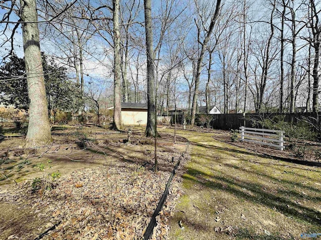 view of yard featuring fence