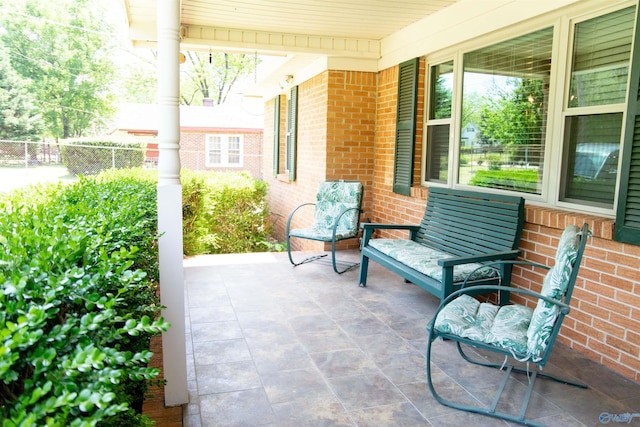 view of patio with a porch