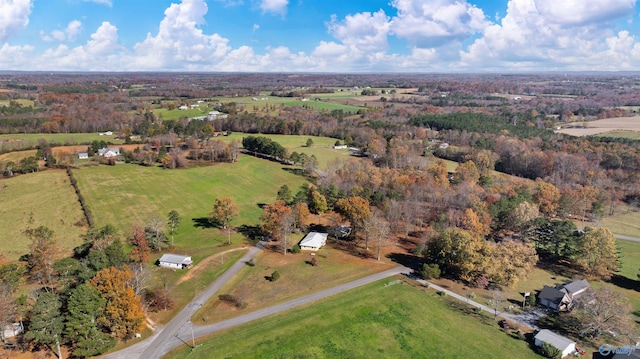 bird's eye view featuring a rural view