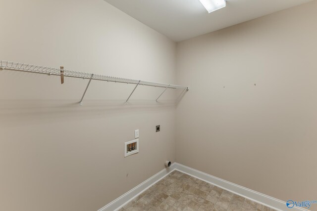 laundry area featuring hookup for an electric dryer and washer hookup