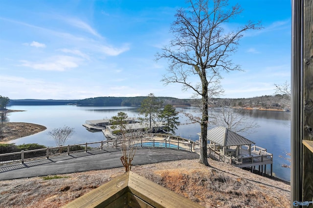 water view with a gazebo