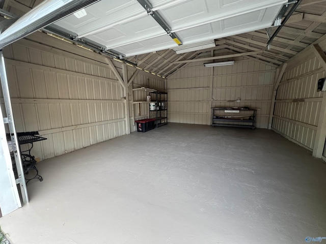 garage featuring metal wall