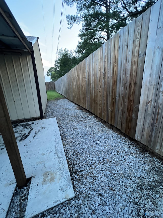 view of yard featuring fence