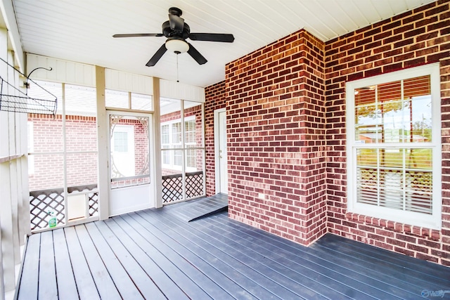 deck featuring ceiling fan