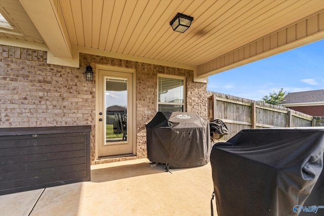 view of patio / terrace with a grill