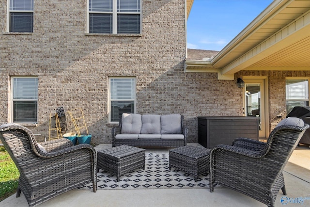 view of patio with an outdoor hangout area