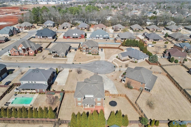 drone / aerial view featuring a residential view