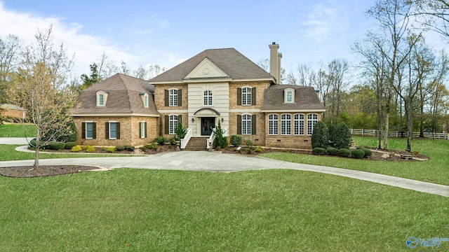 view of front of house featuring a front lawn