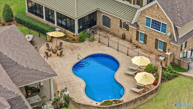 view of pool with a patio