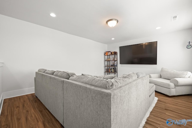 9130 Monteagle Blvd, Owens Cross Roads, AL 35763 - living room featuring wood finished floors, recessed lighting, and baseboards
