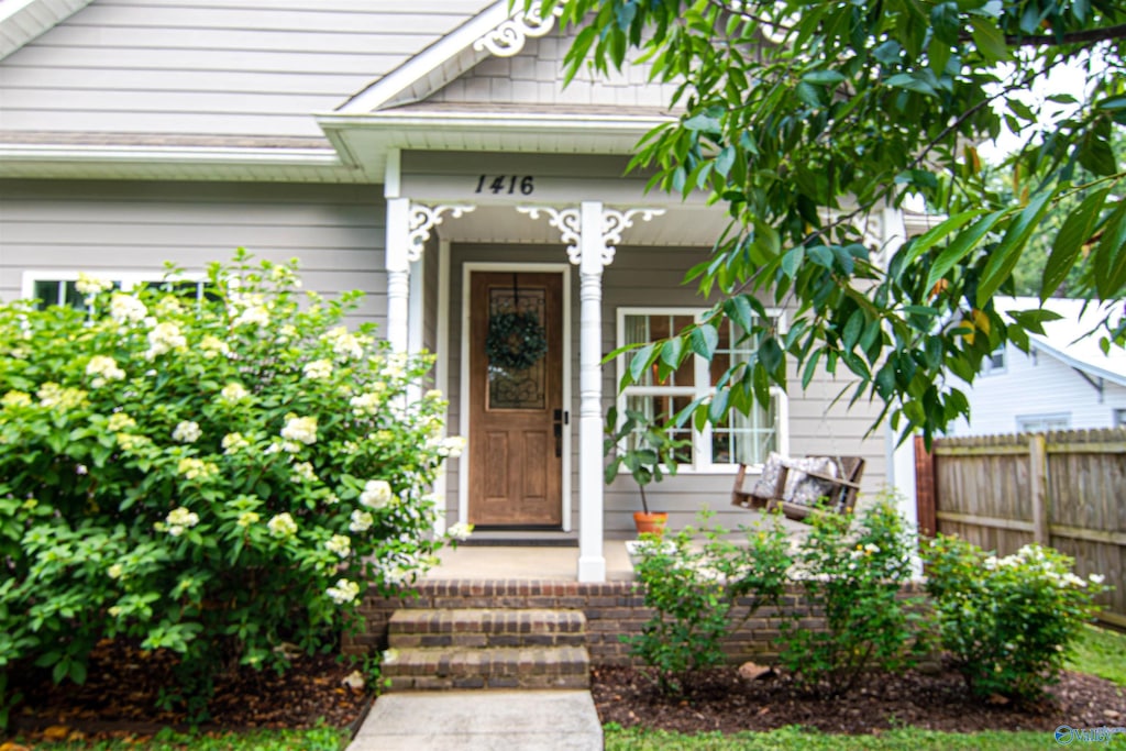 view of exterior entry