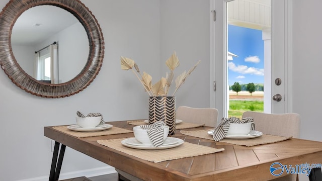 dining area with baseboards