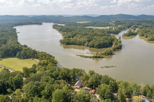 665 County Road 585, Cedar Bluff, AL 35959 - drone / aerial view of a water and mountain view and a heavily wooded area