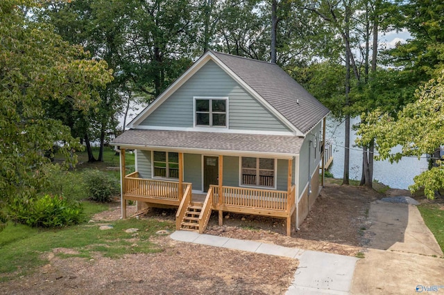 view of front of home with covered porch