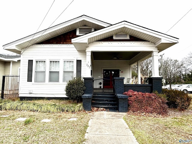 753 Walnut St, Gadsden, AL 35901 - view of front of home featuring covered porch and ceiling fan