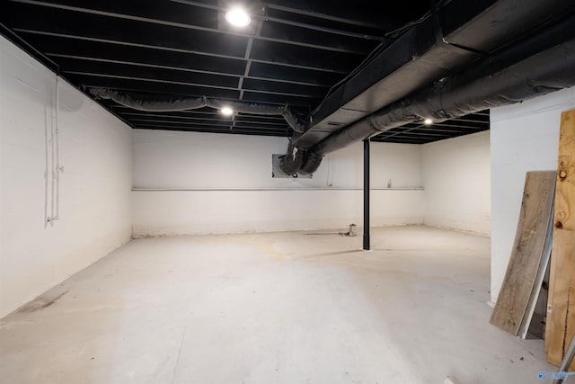 view of unfinished below grade area