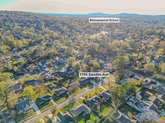 bird's eye view featuring a mountain view