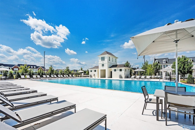 view of pool with a patio area