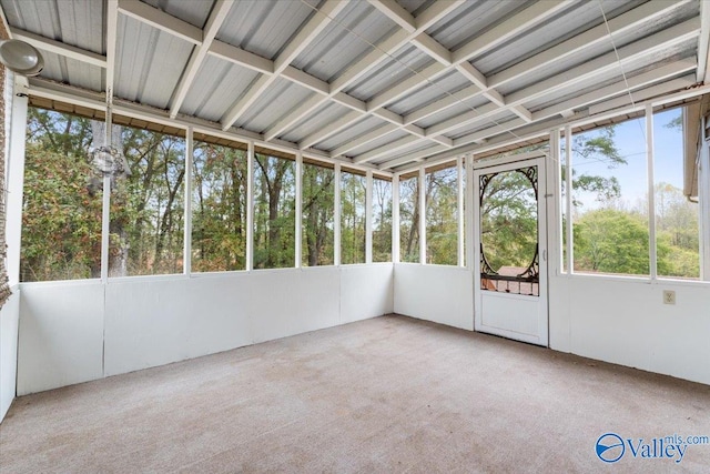 view of unfurnished sunroom