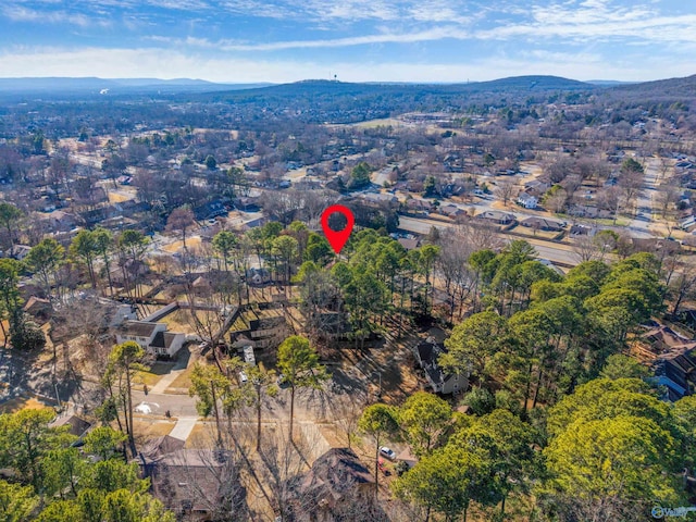 bird's eye view with a mountain view