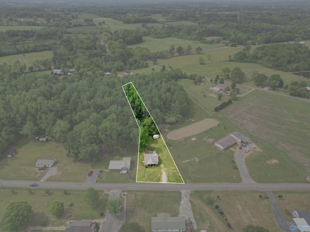 drone / aerial view with a rural view