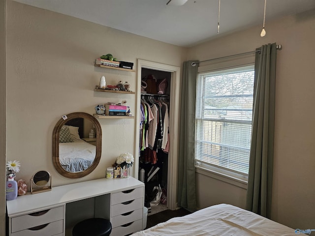 bedroom with a closet